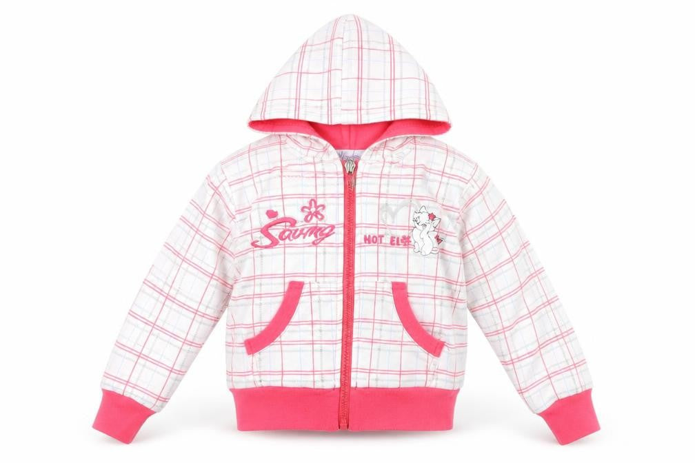 NAPOLEONE Girls White Check  Jacket  Size 2-3 Years