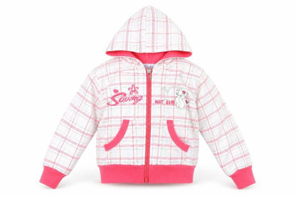 NAPOLEONE Girls White Check  Jacket  Size 2-3 Years