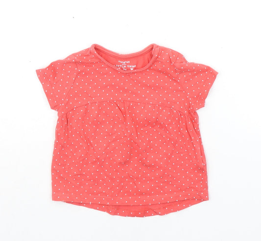 F&F Baby Red Polka Dot  Basic T-Shirt Size 6-9 Months