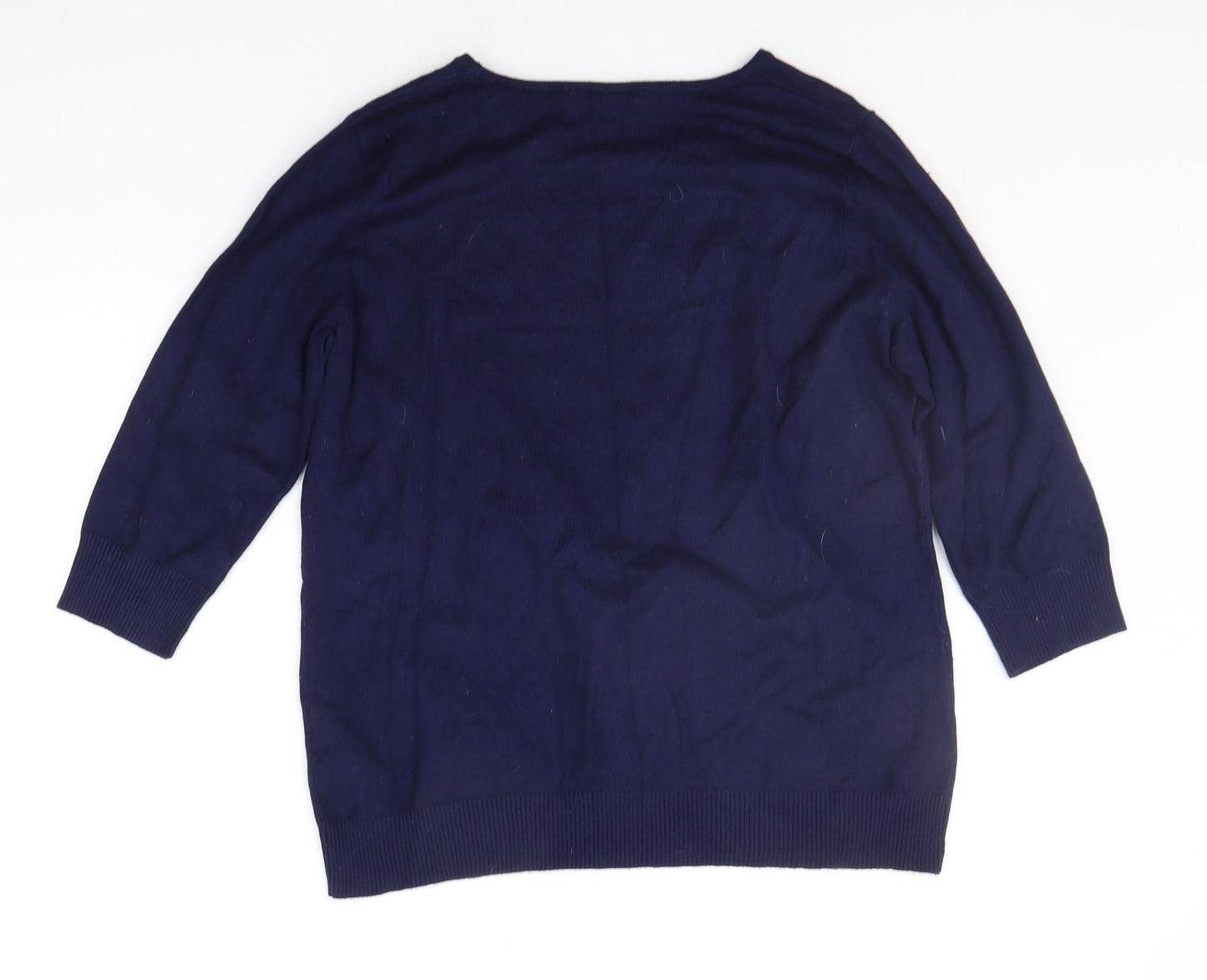 ANNA ROSE Womens Blue Floral  Pullover Jumper Size L