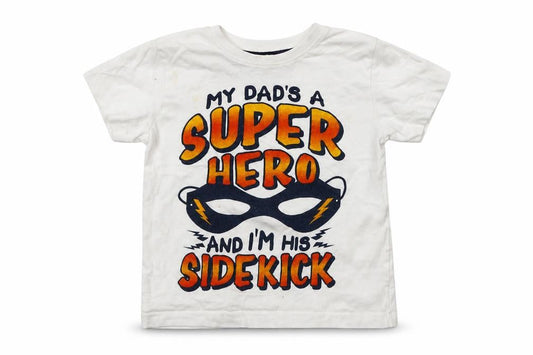 Primark Boys White   Basic T-Shirt Size 3-4 Years  - Super Hero