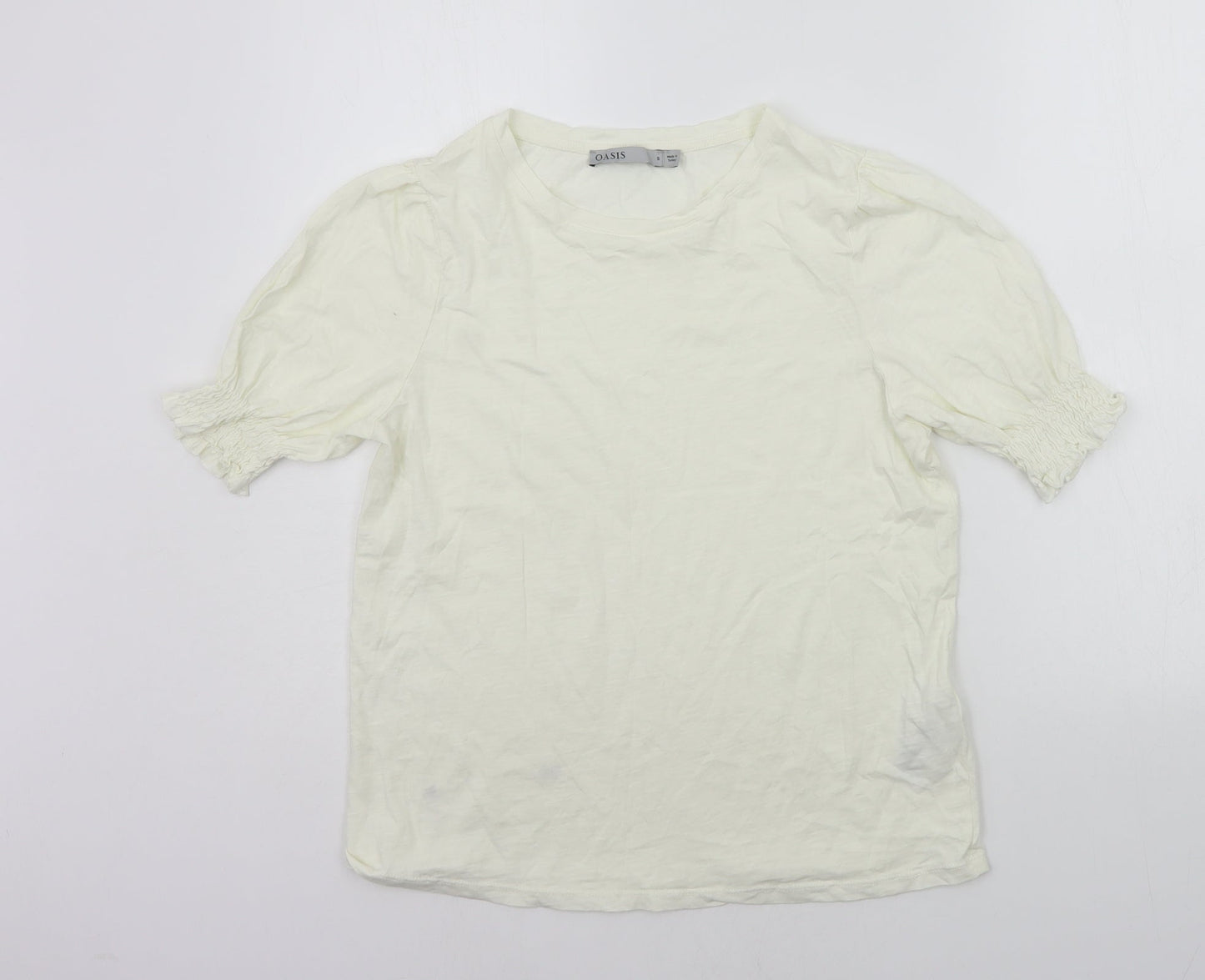 Oasis Womens Yellow   Basic T-Shirt Size S