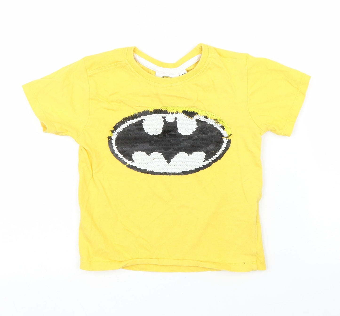 Batman Boys Yellow   Basic T-Shirt Size 3 Years