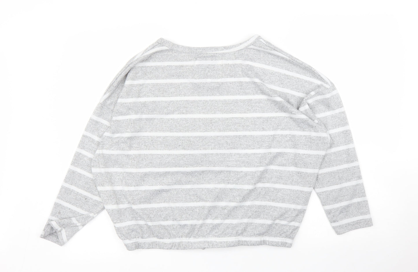Time To Dream Womens Grey Striped  Pullover Jumper Size 16  - PJ top