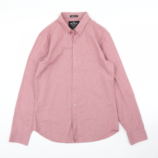 Hollister Mens Pink    Button-Up Size S