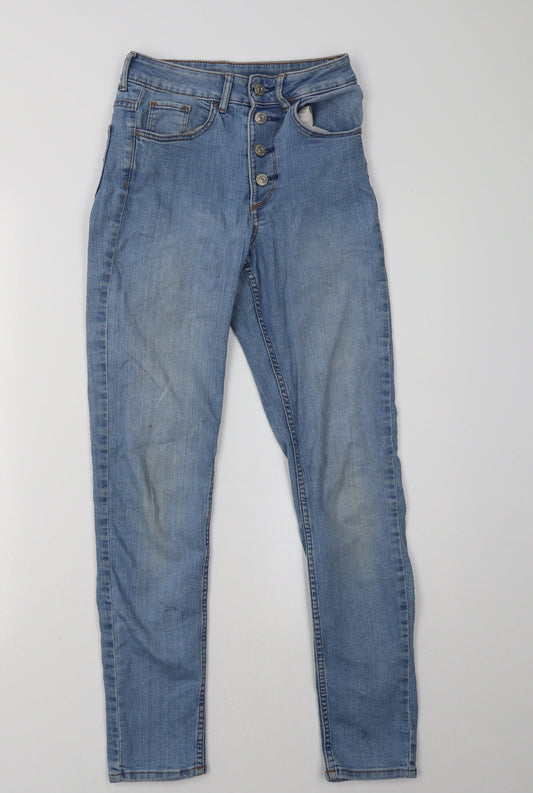 Preloved h&m, Womens Blue  Denim Skinny Jeans Size 6 L30 in - Front