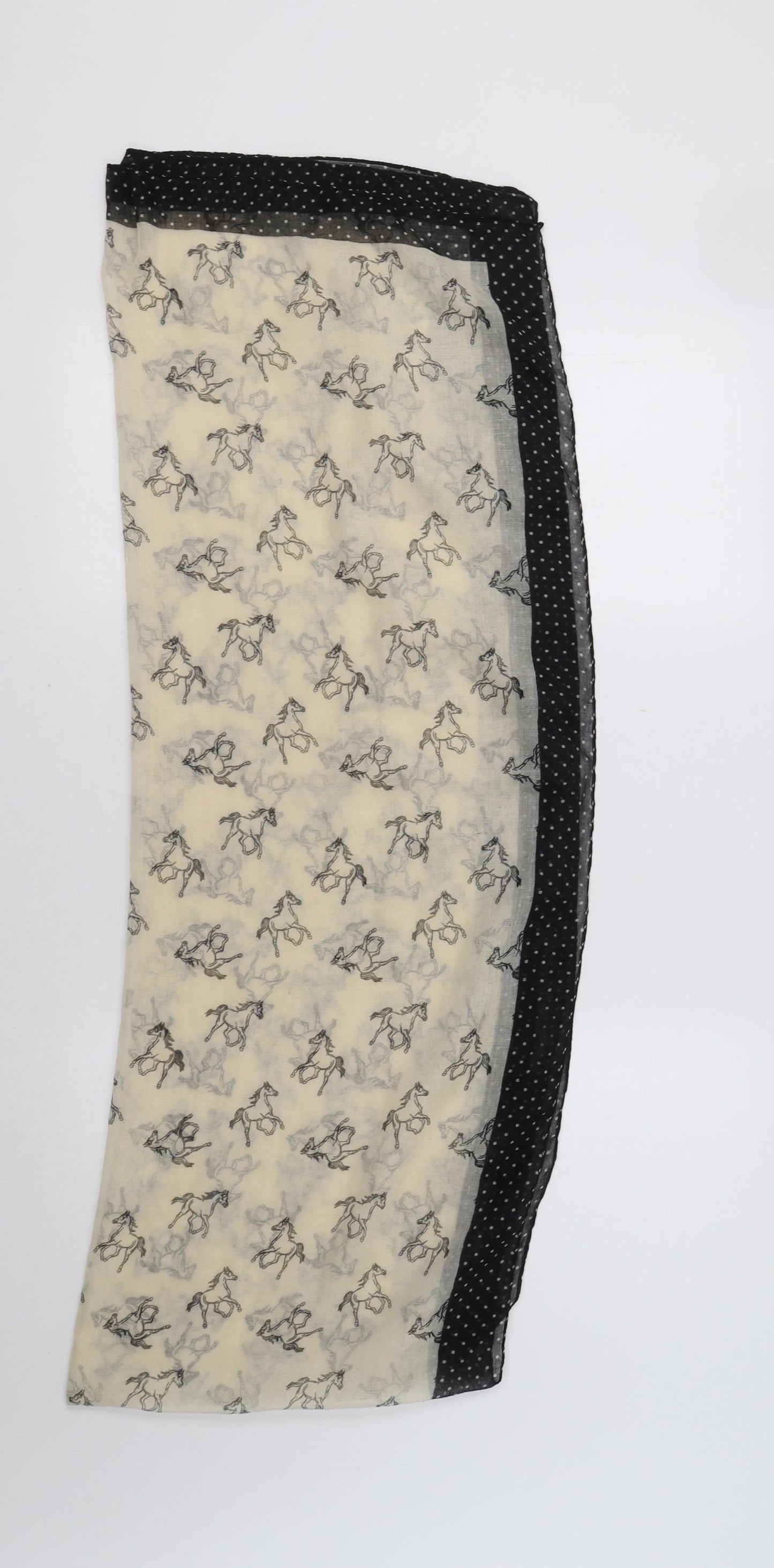 Preworn Womens Beige  Chiffon  Shawl/Wrap   - Horse Print