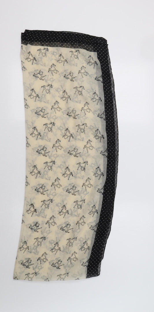 Preworn Womens Beige  Chiffon  Shawl/Wrap   - Horse Print