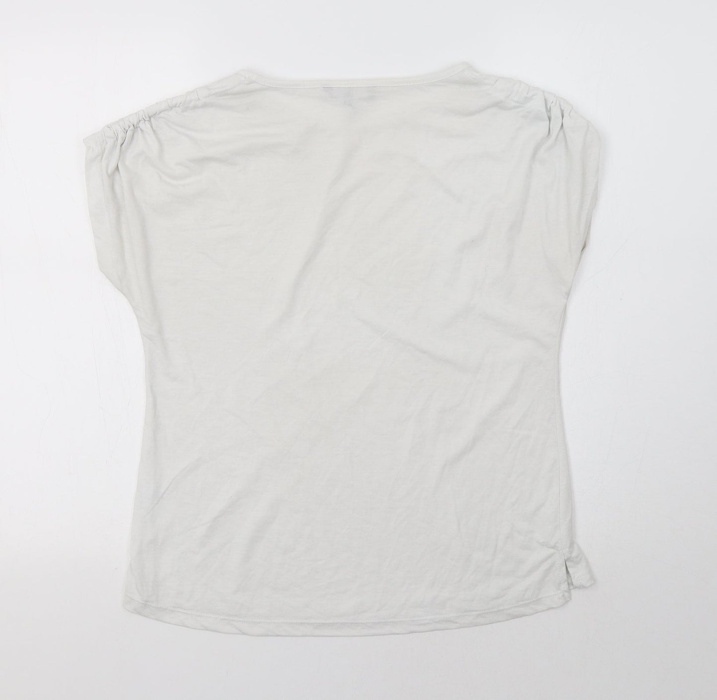 Peacocs Womens White   Basic T-Shirt Size 10