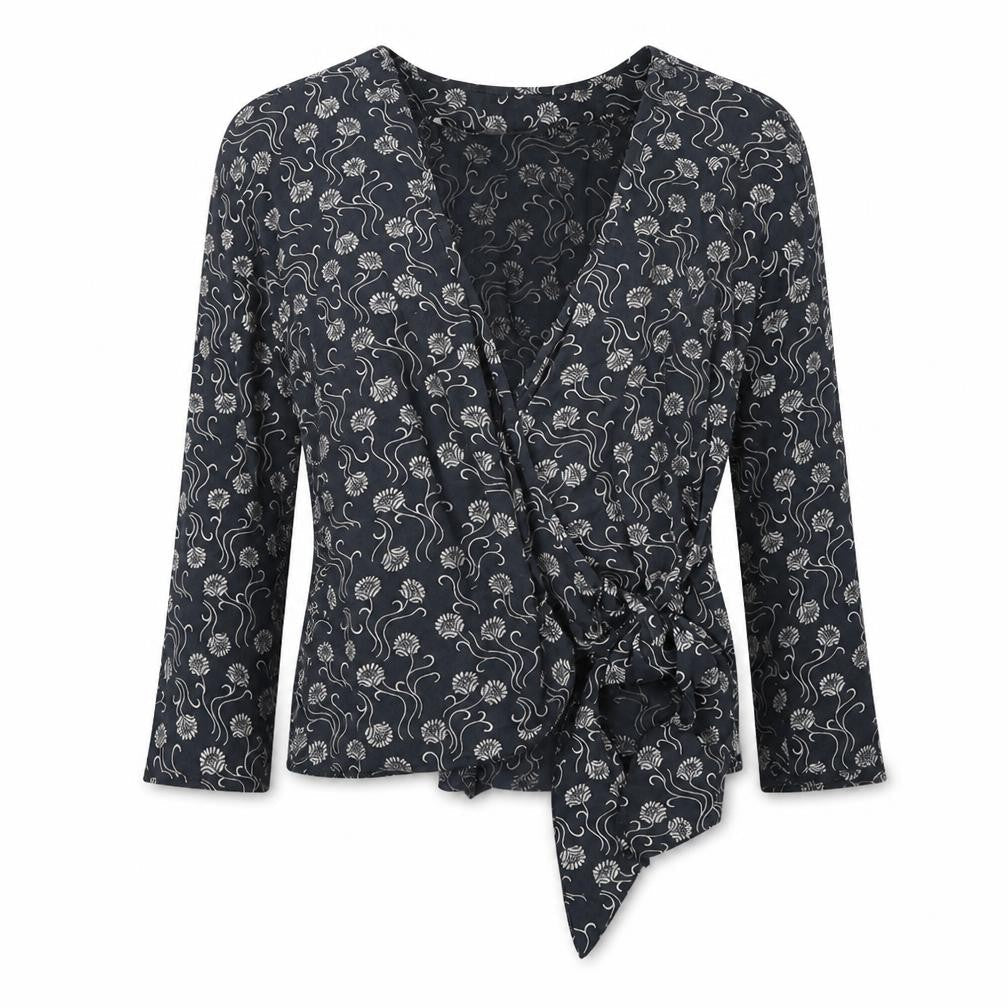 Select Womens Grey Floral  Basic Blouse Size 10