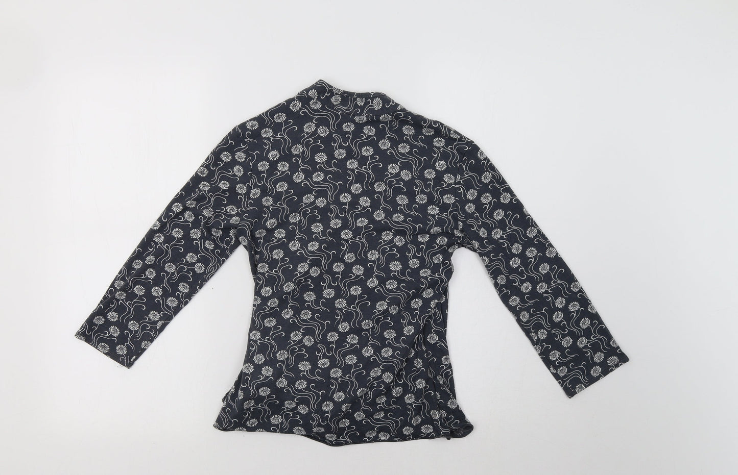Select Womens Grey Floral  Basic Blouse Size 10