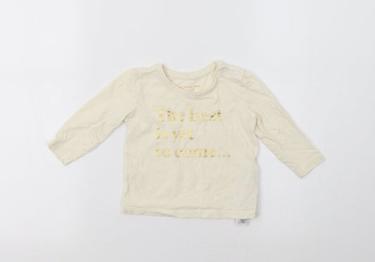 Primark Baby Ivory   Basic T-Shirt Size 6-9 Months