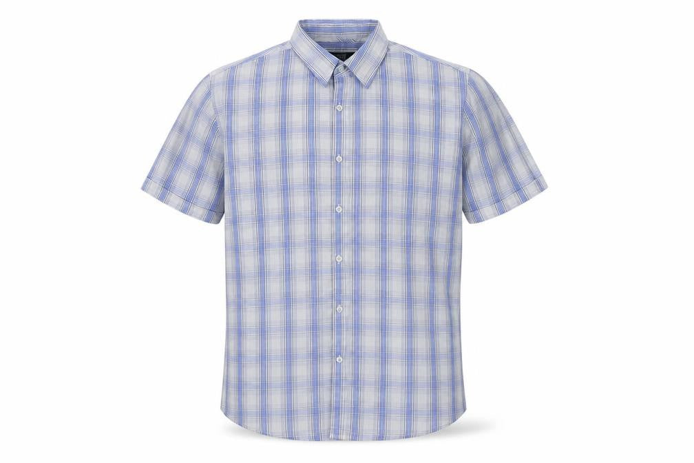 Thomas Na Mens Blue Check   Button-Up Size XL