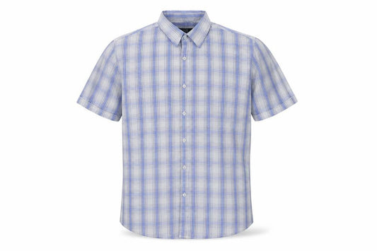 Thomas Na Mens Blue Check   Button-Up Size XL