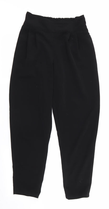Preloved FOREVER 21 Womens Black   Trousers  Size S L26 in - elasticated back - Front