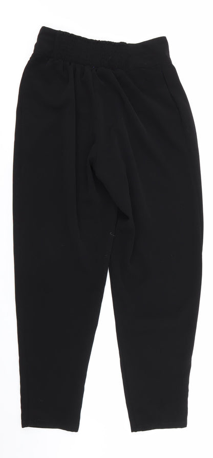 Preloved FOREVER 21 Womens Black   Trousers  Size S L26 in - elasticated back - Back