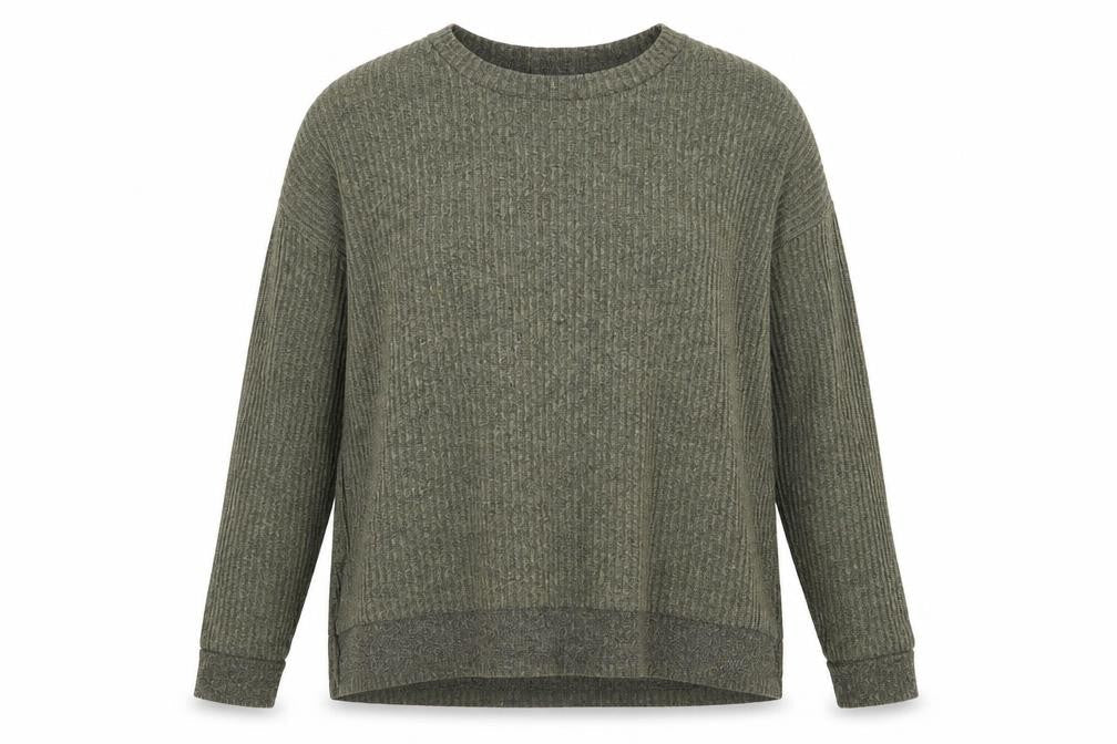 Primark Womens Green Striped  Pullover Jumper Size L  - Soft Feel Vertical Stripe