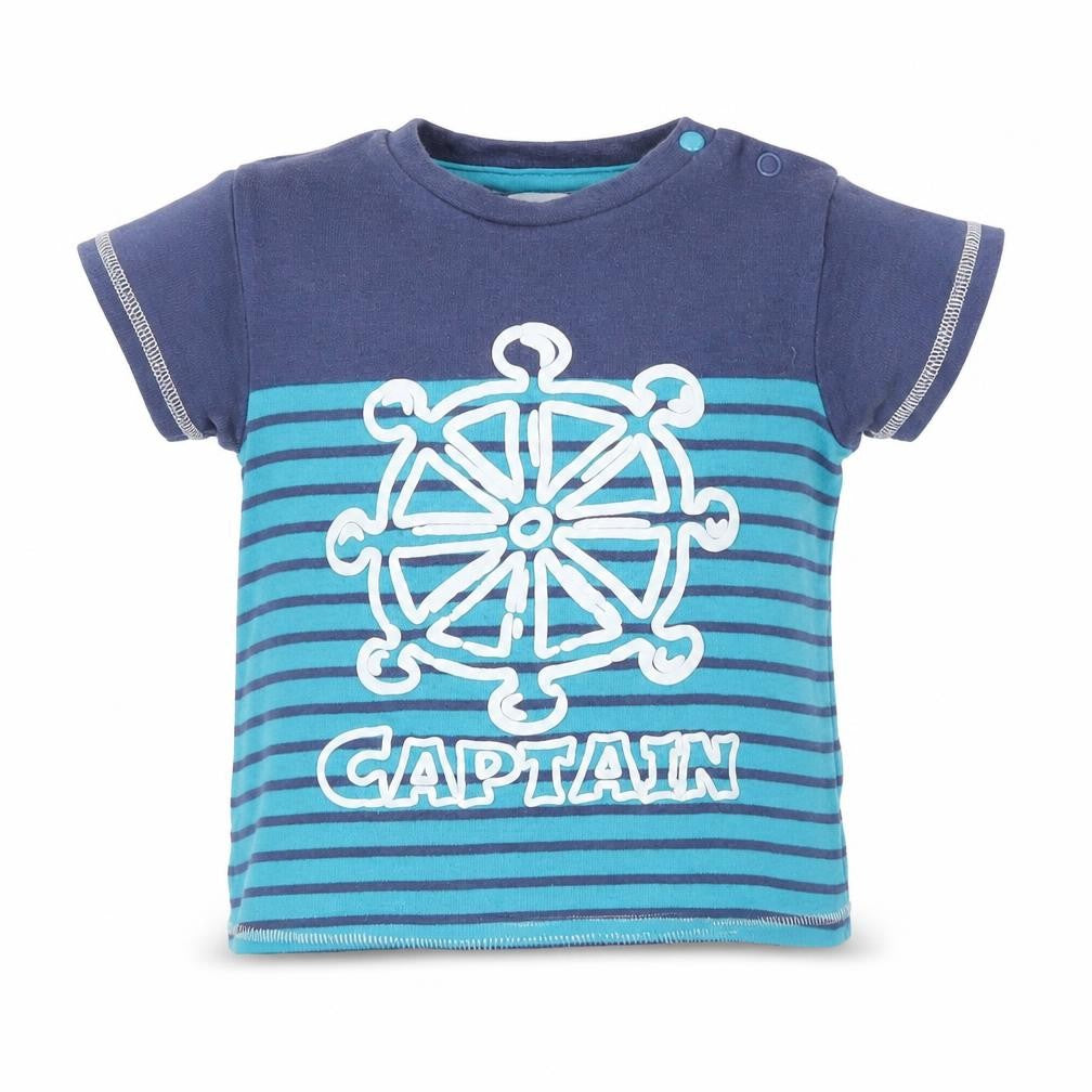 Mini Club Baby Blue Striped  Basic T-Shirt Size 12-18 Months