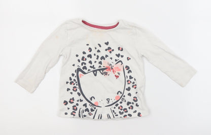 LULLABY Girls White   Basic T-Shirt Size 6-9 Months