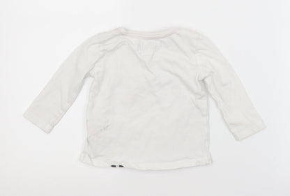 LULLABY Girls White   Basic T-Shirt Size 6-9 Months