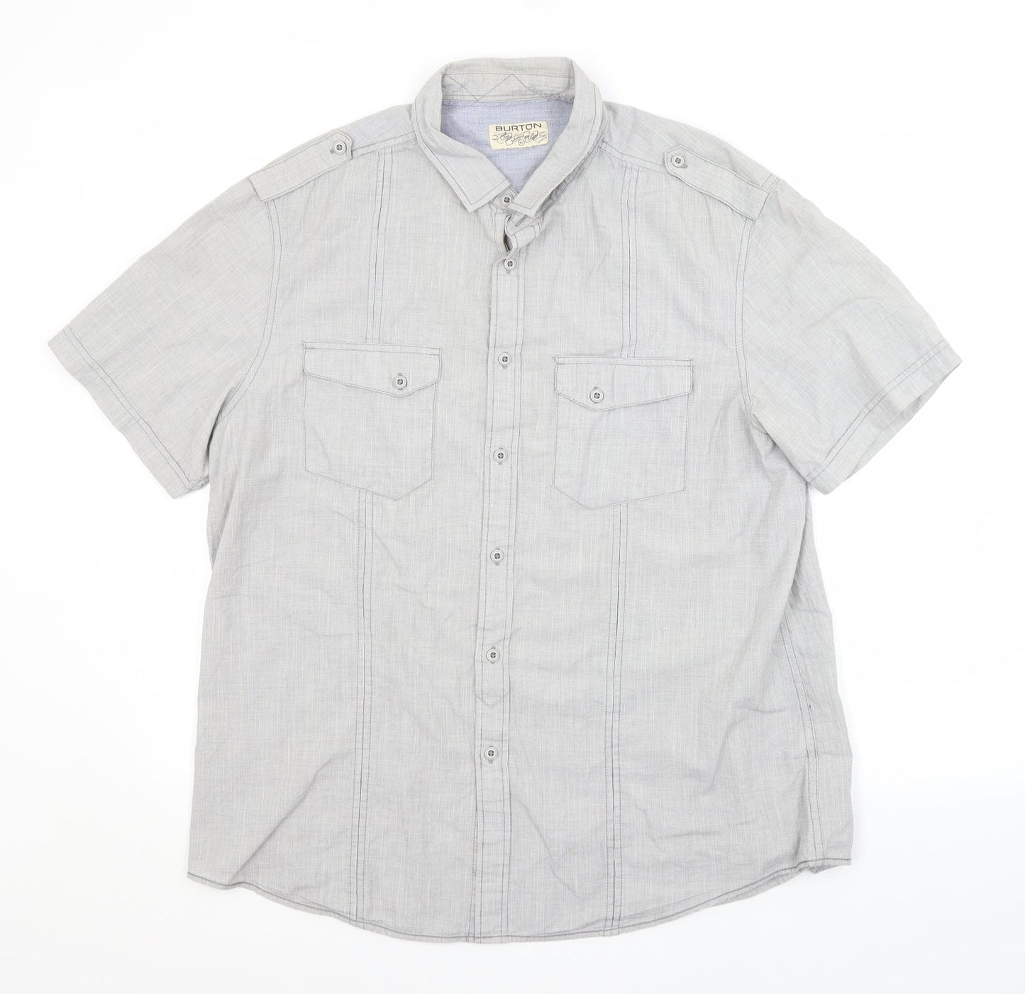 Burton Mens Grey    Button-Up Size XL
