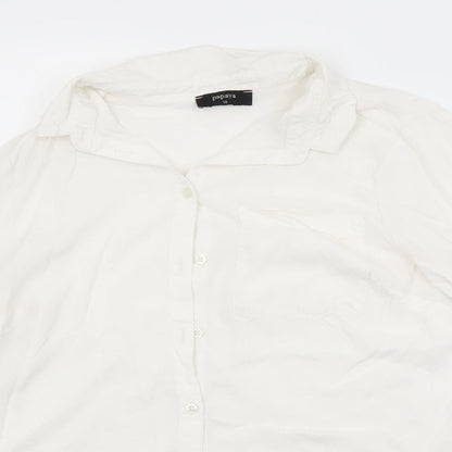 Papaya Womens White   Basic Button-Up Size 10