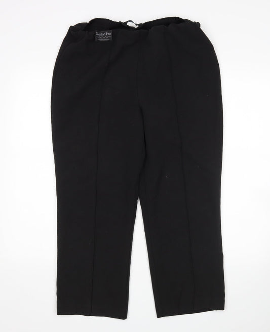 Classics Womens Black   Cropped Trousers Size 14 L24 in