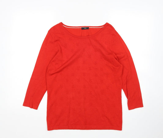 M&Co Womens Red   Pullover Jumper Size 12