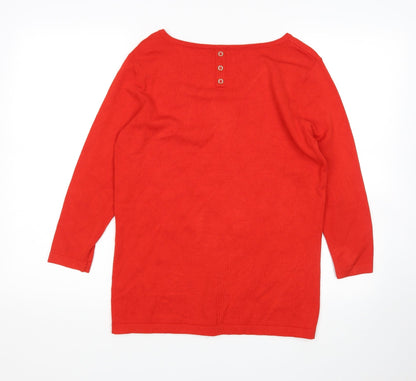 Preloved M&Co Womens Red   Pullover Jumper Size 12 - Back
