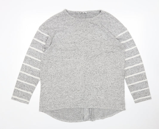 NEXT Womens Grey Striped  Pullover Jumper Size 14