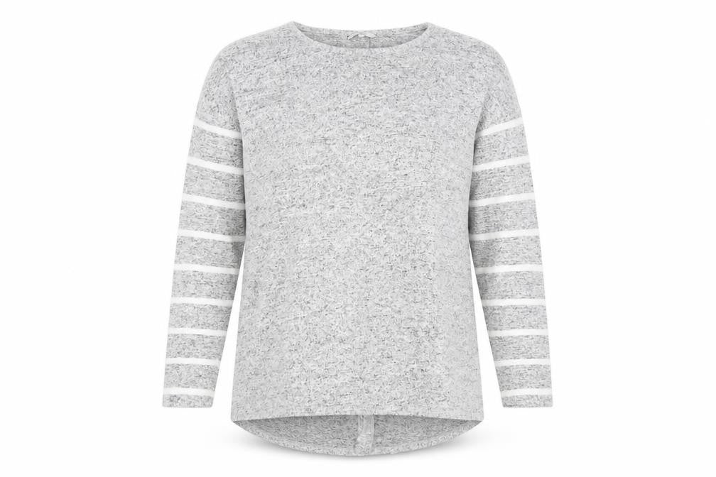 NEXT Womens Grey Striped  Pullover Jumper Size 14