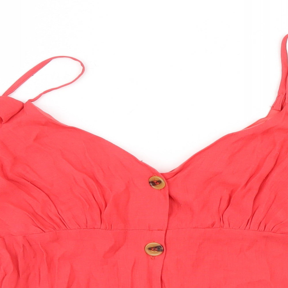 Topshop Womens Red   Basic T-Shirt Size 10