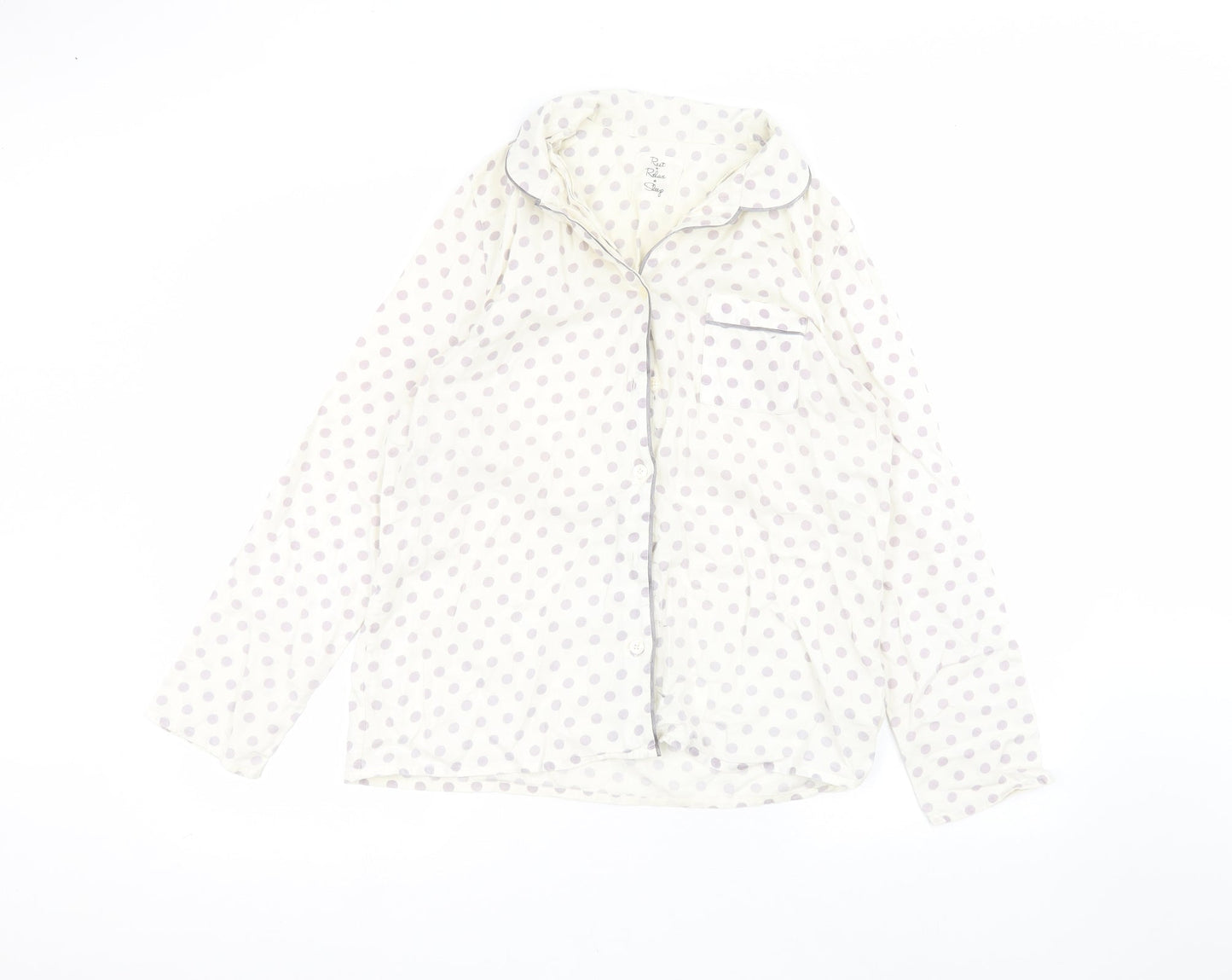Marks and Spencer Womens White Polka Dot  Basic Button-Up Size 12