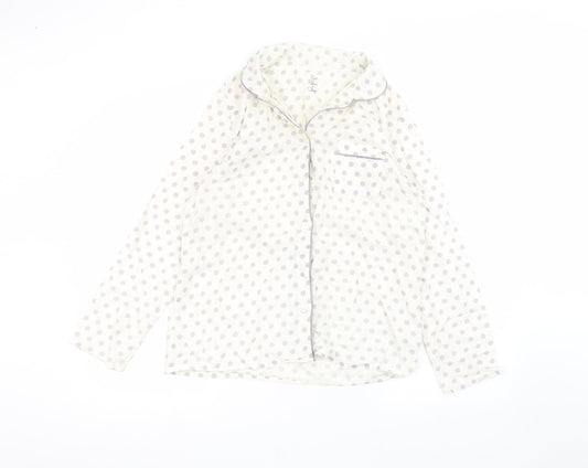 Marks and Spencer Womens White Polka Dot  Basic Button-Up Size 12