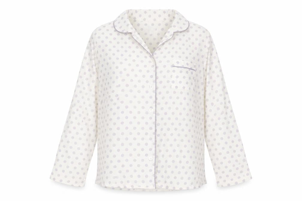 Marks & Spencer Womens White Polka Dot  Basic Button-Up Size 12