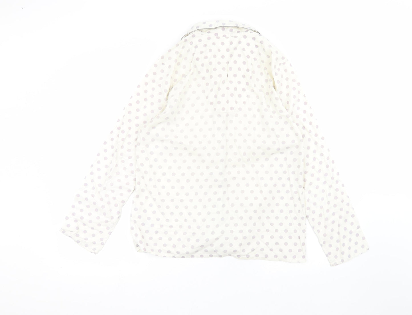 Marks and Spencer Womens White Polka Dot  Basic Button-Up Size 12
