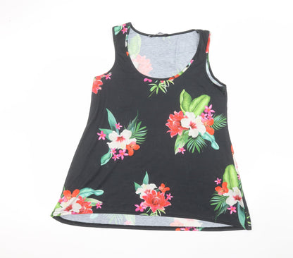 Capsule Womens Black Floral A-Line Size 16