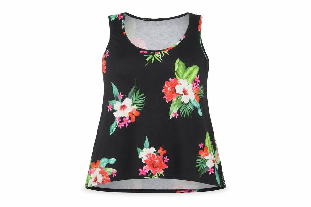 Capsule Womens Black Floral A-Line Size 16