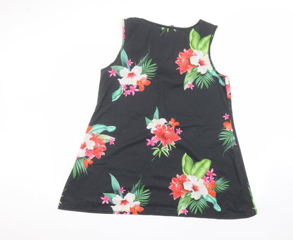 Capsule Womens Black Floral A-Line Size 16
