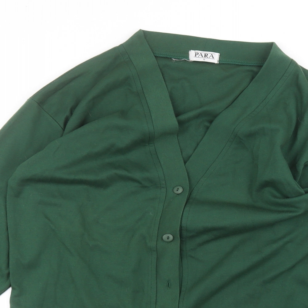para Womens Green   Cardigan Jumper Size S