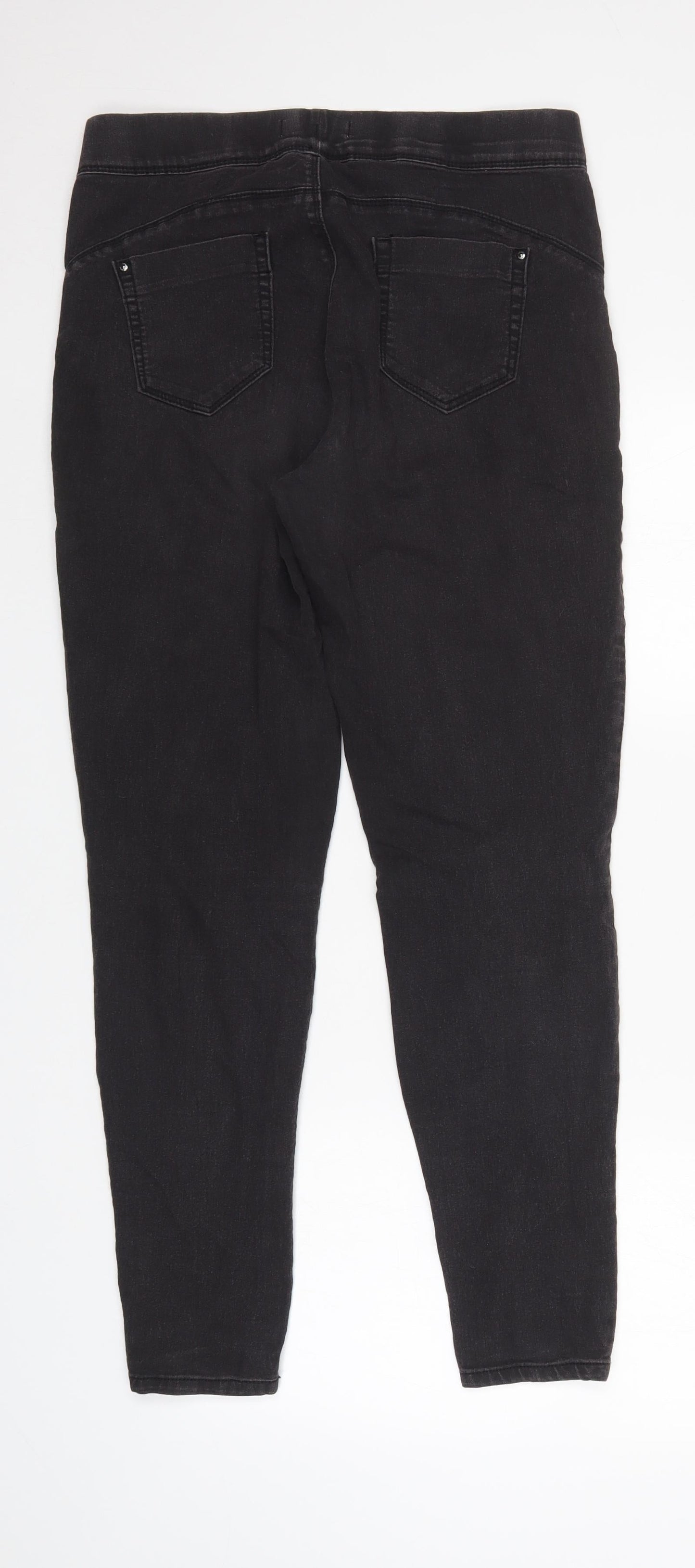 Denim & Co. Womens Black   Tapered Jeans Size 14 L29 in
