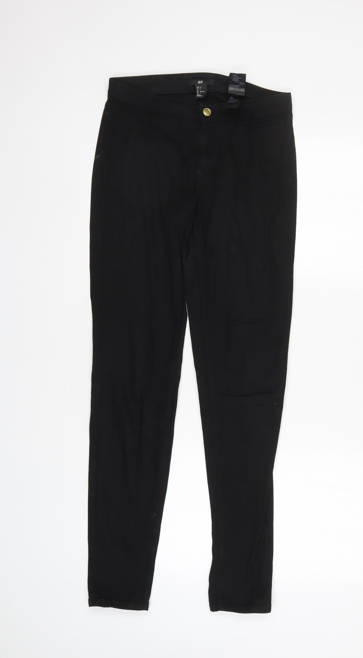 H&M Womens Black   Tapered Jeans Size 6 L30 in