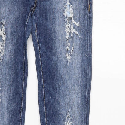Preloved TRF Womens Blue   Tapered Jeans Size 6 L31 in - Detail