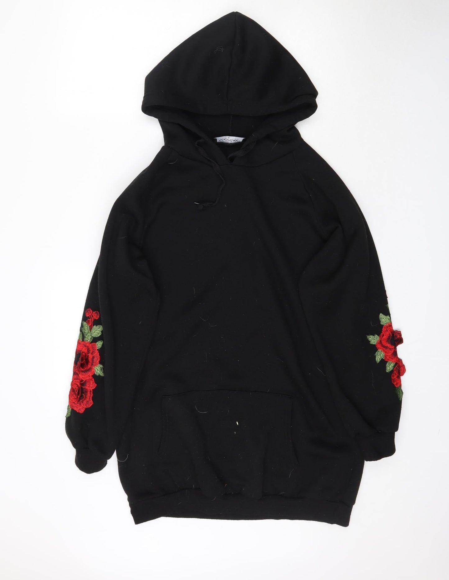 Florho Womens Black   Pullover Hoodie Size L  - Floral