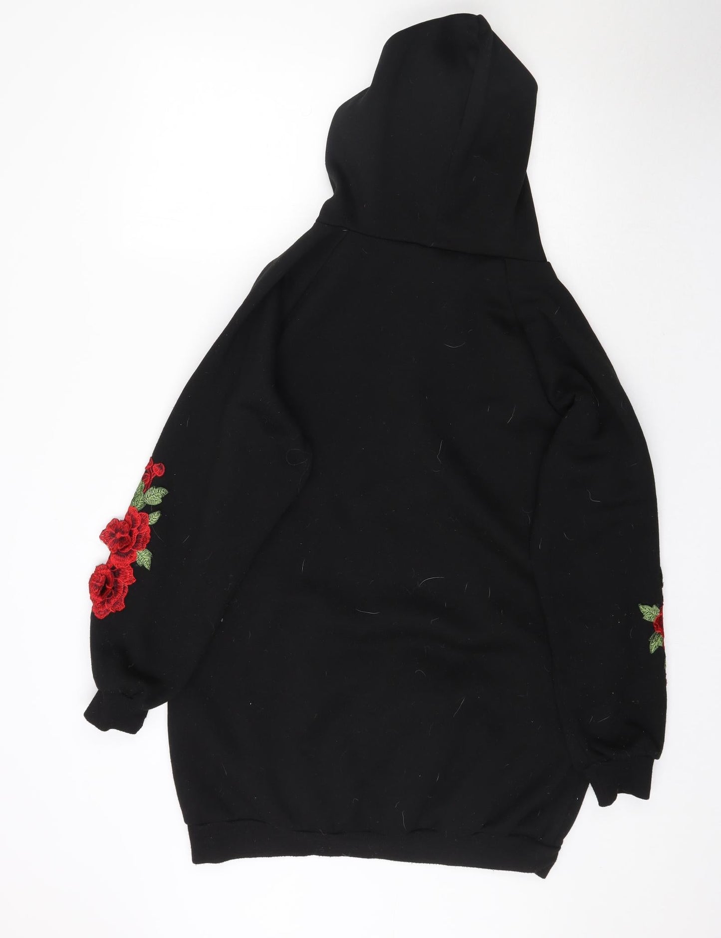 Florho Womens Black   Pullover Hoodie Size L  - Floral