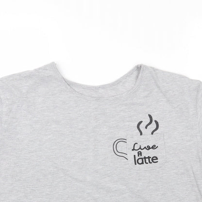 Matalan Womens Grey   Basic T-Shirt Size M  - Live a Latte