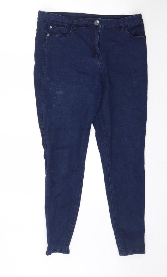 Preworn Womens Blue  Denim Skinny Jeans Size 14 L29 in