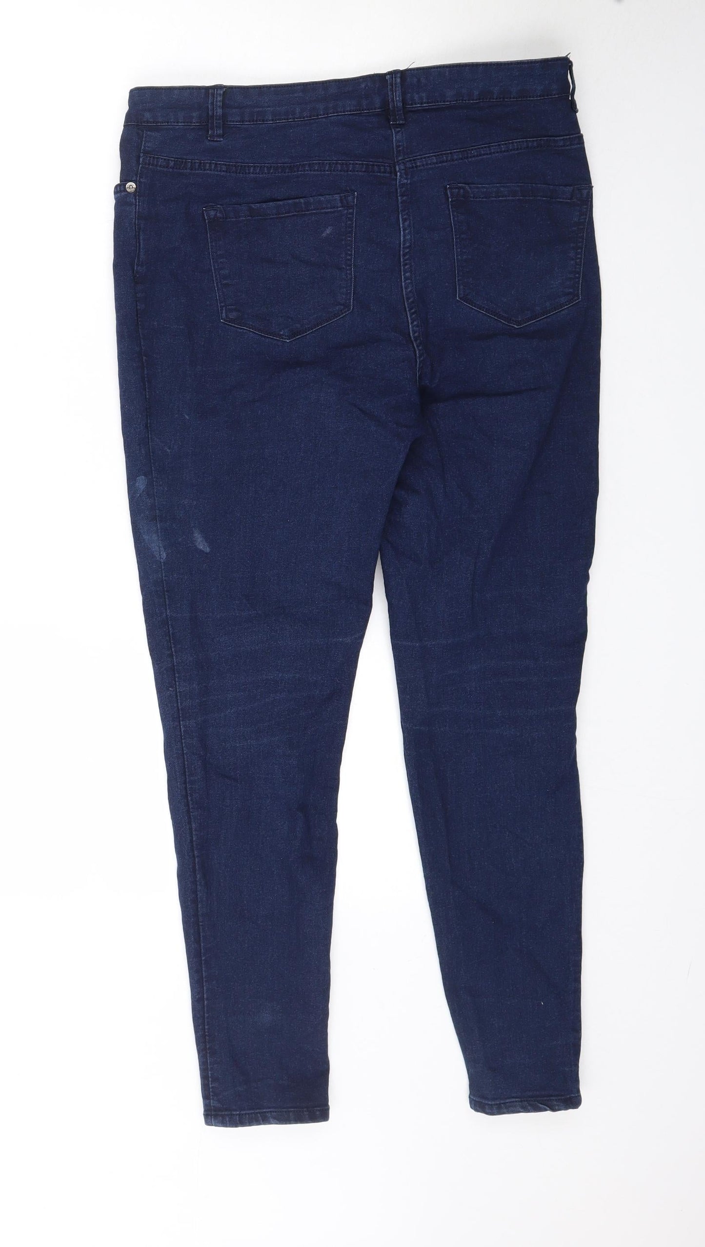 Preworn Womens Blue  Denim Skinny Jeans Size 14 L29 in