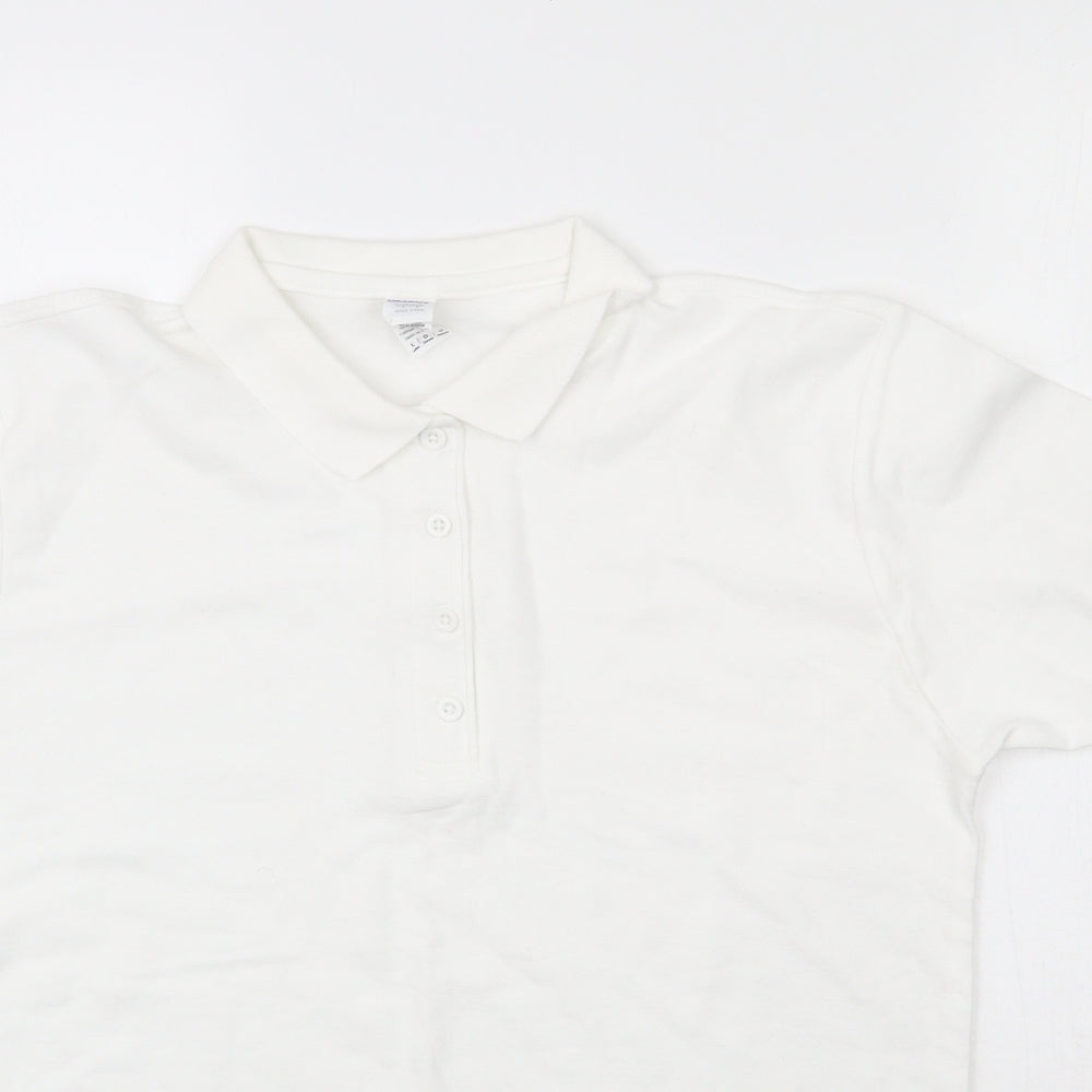 Gildan Womens White   Basic Polo Size L