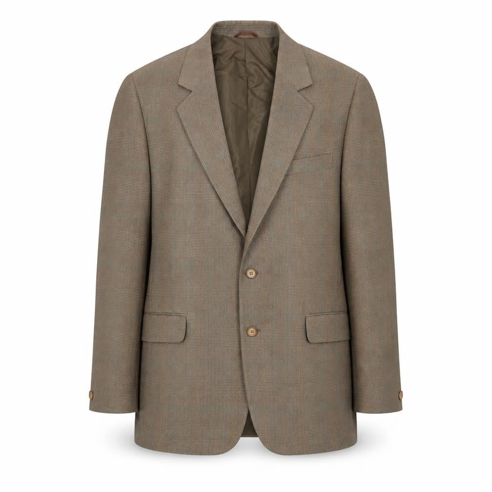 Terylene Mens Brown Plaid  Jacket Blazer Size 40